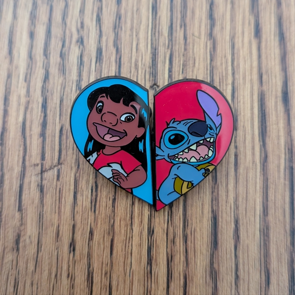 Heart-Shaped Lilo and Stitch Pin